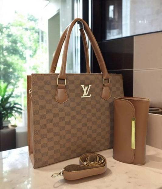 Checkered Charm Luxe - Light Brown